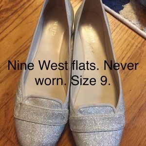 Silver Glitter Flats size 9